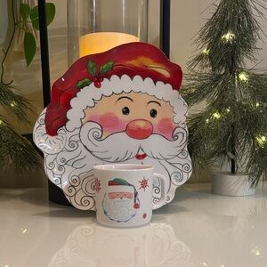Festive Santa Plate and Mug Set